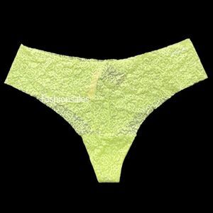 Victoria’s Secret Pink Floral Lace Thong Panty Lime XXL